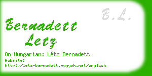 bernadett letz business card